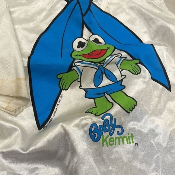 Vintage Baby Kermit Costume With Mask - 1980s Kids - Polyester - Picture 4 of 10